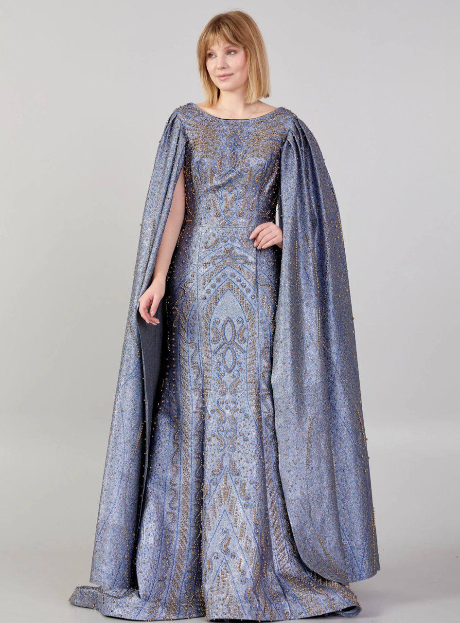 Dresses: Glacier Beaded Cape Gown